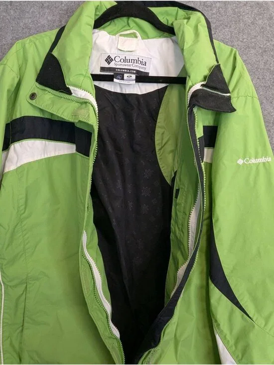 Vintage Columbia Womens Green Interchange Jacket XL Winter Ski Coat - Picture 4 of 6